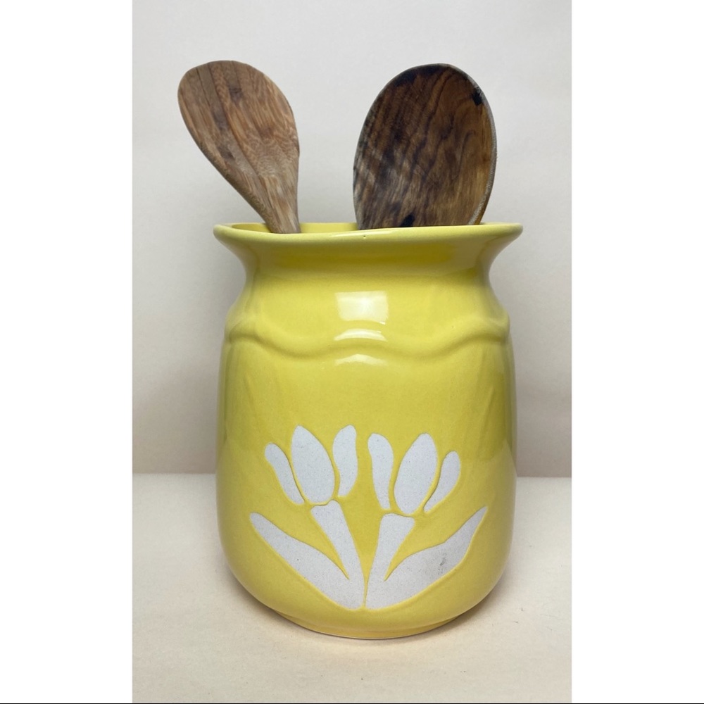 Vintage Hermitage Yellow Sandstone Utensil Holder